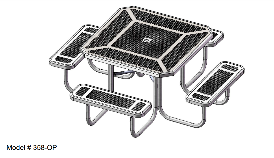 UltraSite Table with Perforated Pattern 358