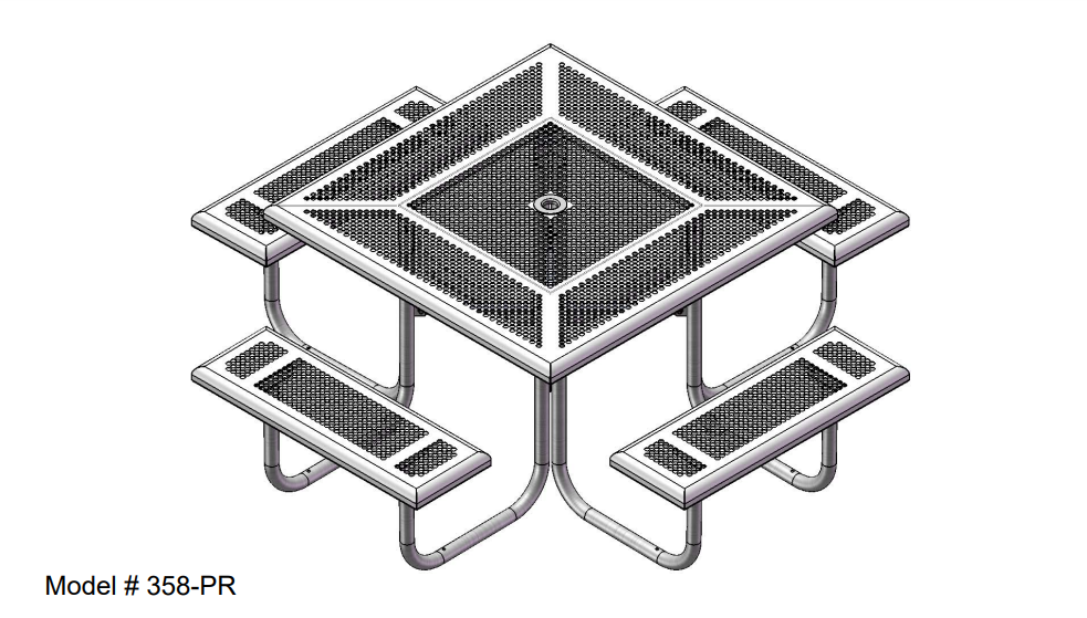 UltraSite Table with Perforated Rolled Edge 358
