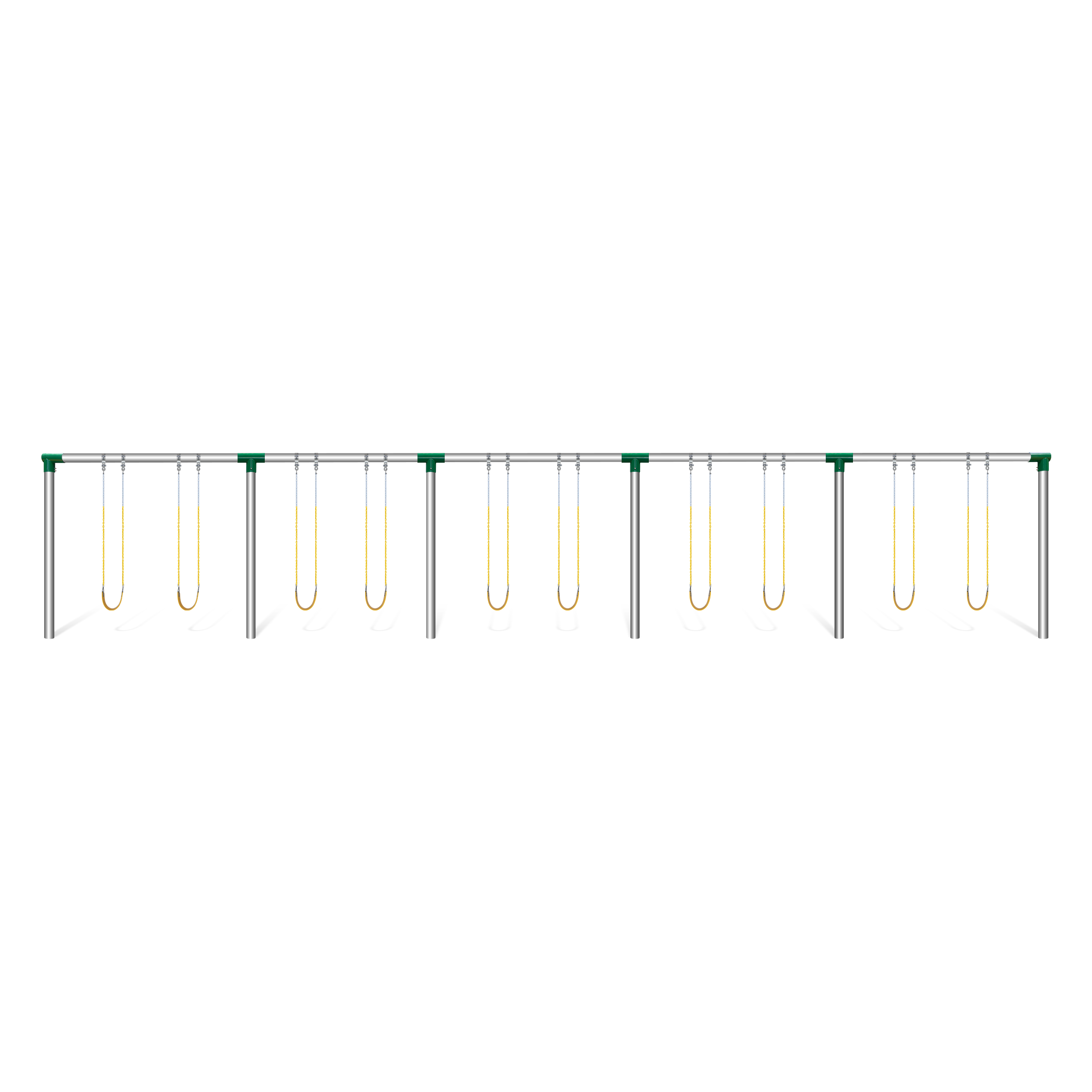 Jensen Swing H51010 – Heavy 10′ High – 10 Swing – 5 Bay – 5″ Pipe