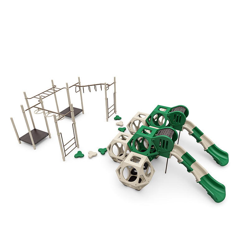 Wisdom Playgrounds WiseNEX Dallas Climbers and Slides Set QSFS-CL0013