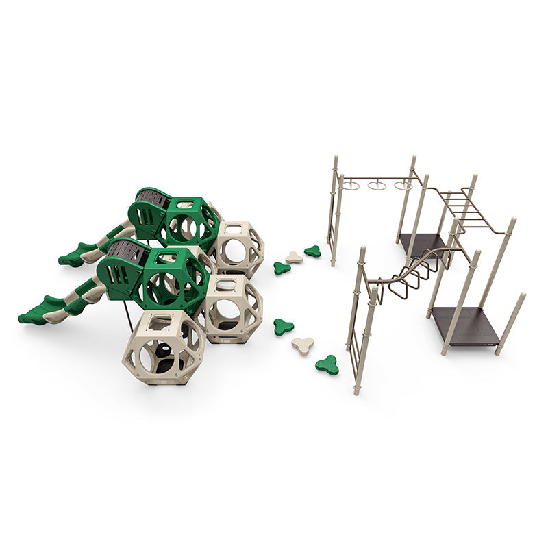 Wisdom Playgrounds WiseNEX Dallas Climbers and Slides Set QSFS-CL0013