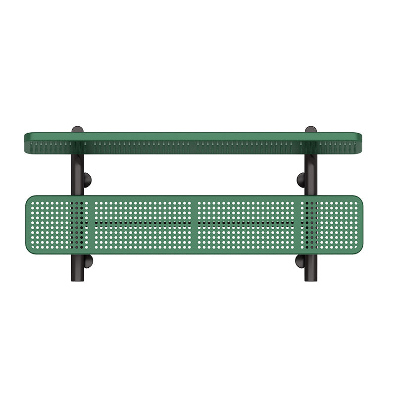 Wisdom Playgrounds Expanded Steel 6' Park Bench-Green QSSAP-21002-110