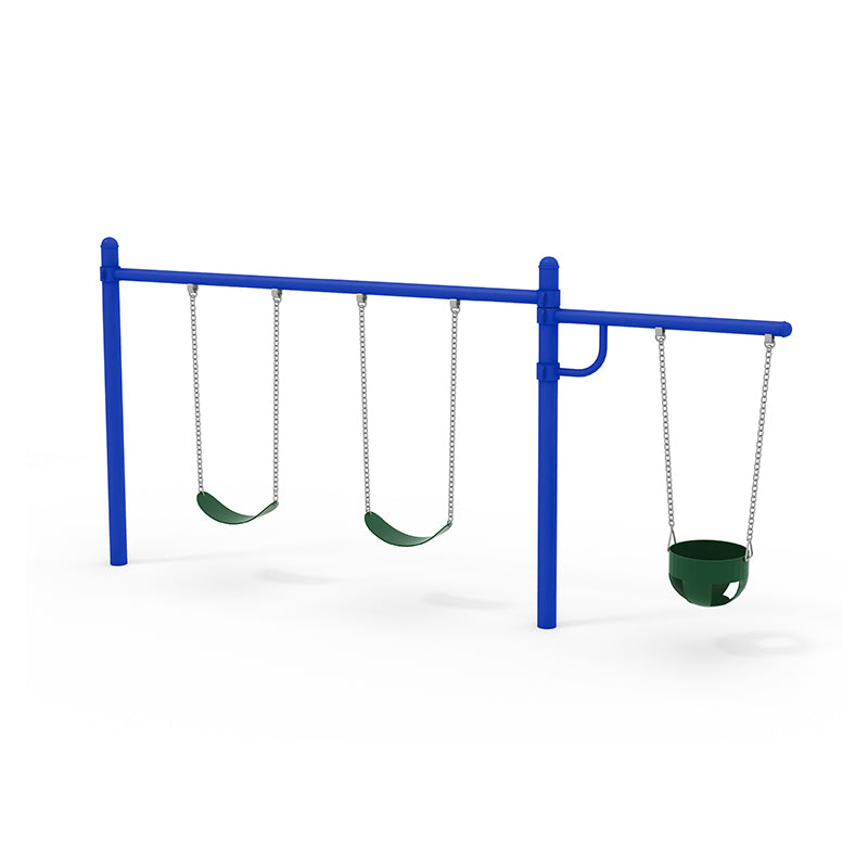 Wisdom Playgrounds WiseFREE 5" Single Post Swing 8Ft 1-Bay with Arm SPS-0801-1A