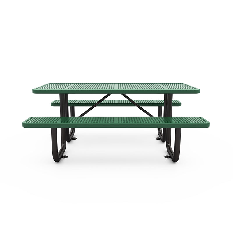 Wisdom 6′ Rectangular Picnic Table Perforated Pattern QSSAP-21001-110, Quick Ship, WiseSITE