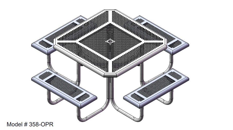 UltraSite Table with Perforated Rolled Edge 358