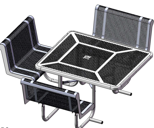 UltraSite Capri Seating Table with Perforated Pattern 358