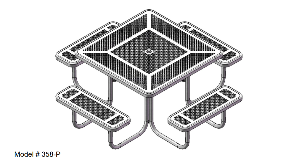 UltraSite Table with Perforated Pattern 358