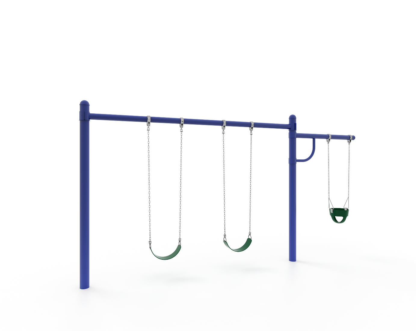 Wisdom Playgrounds WiseFREE 5" Single Post Swing 8Ft 1-Bay with Arm SPS-0801-1A