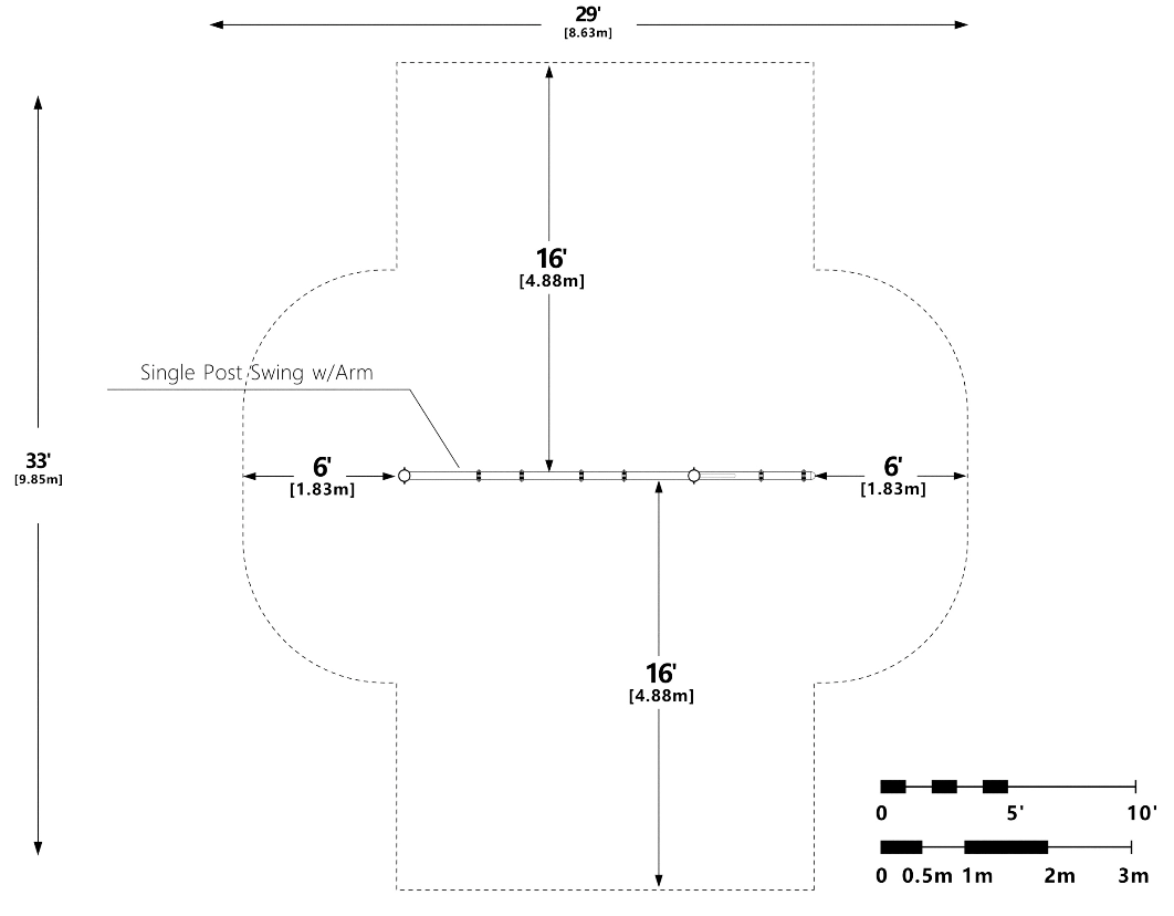 Wisdom Playgrounds WiseFREE 3.5" Arch Swing Set 8ft